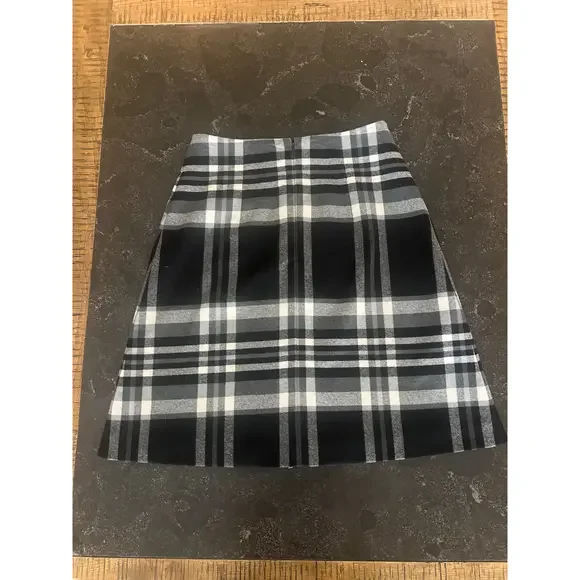 HUGO BOSS Vasanda Glen Plaid Stretch Wool Skirt in Black - Picture 4 of 5